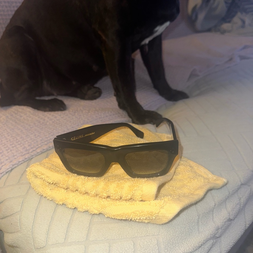 Celine Black Slim Rectangular Sunglasses - image 2